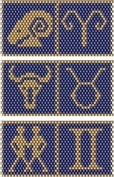 Схемы знаков зодиаков для плетения из бисера