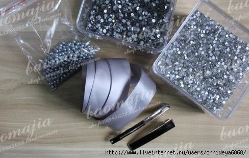 Бантик из ленты. Заколка.