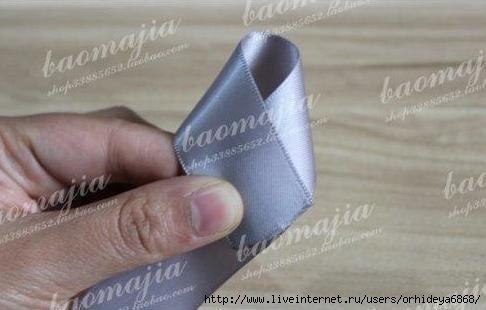 Бантик из ленты. Заколка.