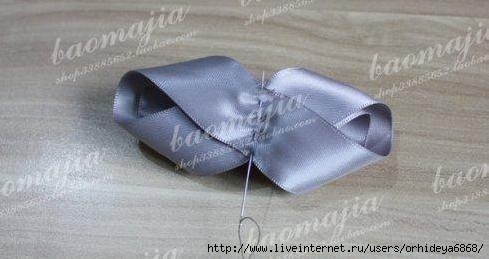 Бантик из ленты. Заколка.
