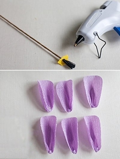 Цветы из крепированной бумаги