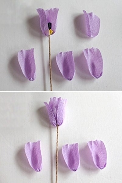 Цветы из крепированной бумаги