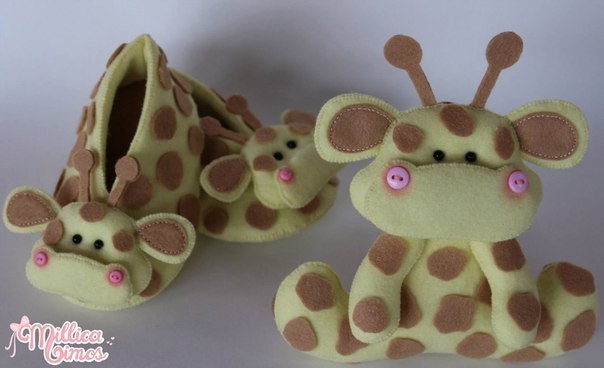 Забавные пинетки из фетра