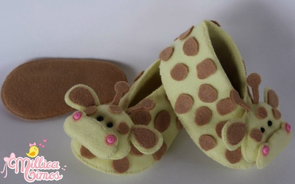 Забавные пинетки из фетра