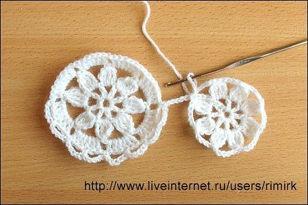 Безотрывное вязание мотивов крючком