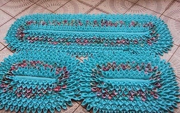 Лоскутные фантазии. Коврики для ванной комнаты