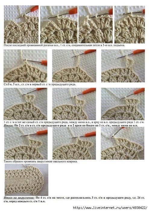 Коврик овальный крючком. Подробнейший МК в фото + описание