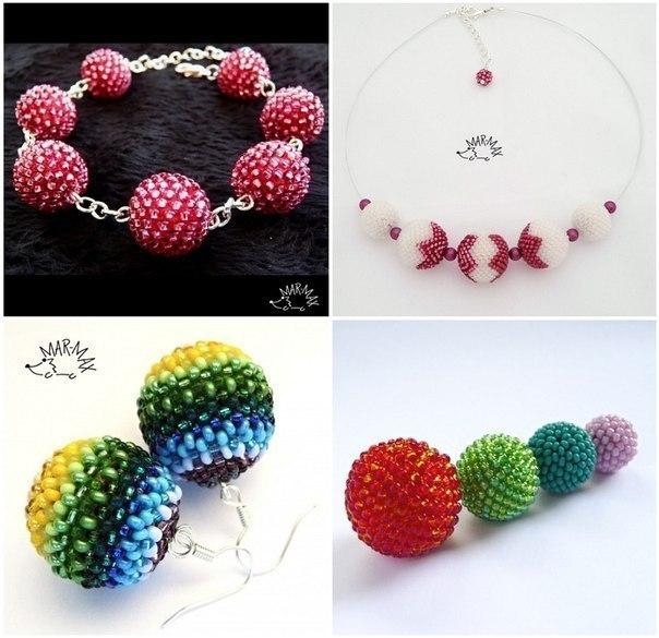 Оплетение бусины бисером