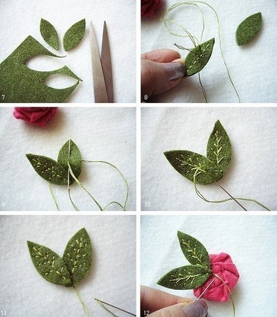 Крученые розочки из фетра