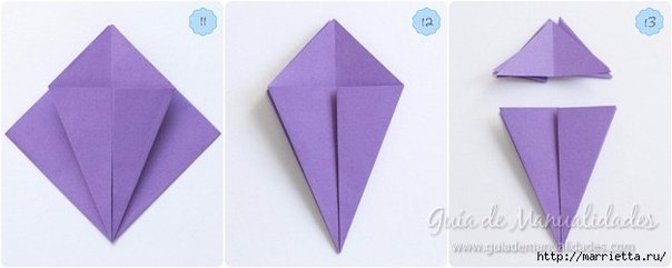 Водяная лилия из бумаги в технике оригами