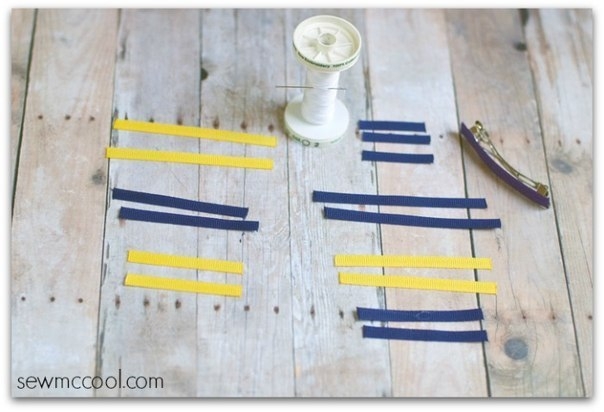 Бабочки из репсовых лент для декора детской заколки