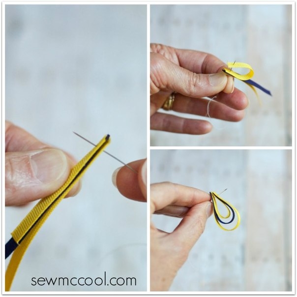 Бабочки из репсовых лент для декора детской заколки