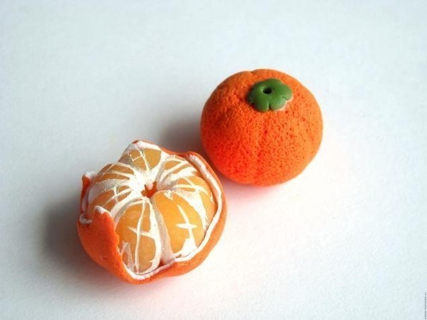 Мандарины из полимерной глины