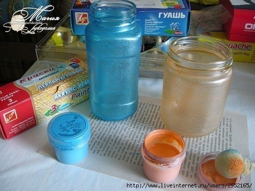 Роспись баночек и бутылочек. Простой способ