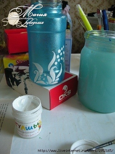 Роспись баночек и бутылочек. Простой способ