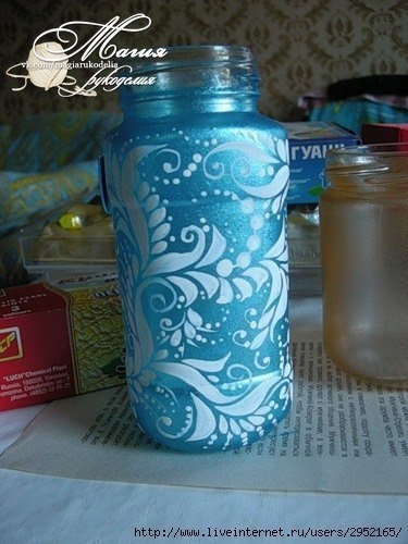 Роспись баночек и бутылочек. Простой способ