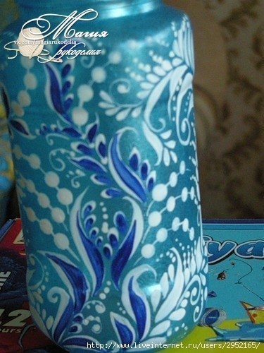 Роспись баночек и бутылочек. Простой способ