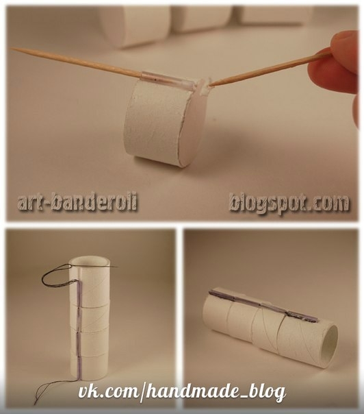 Миникомодик из рулончиков от скотча