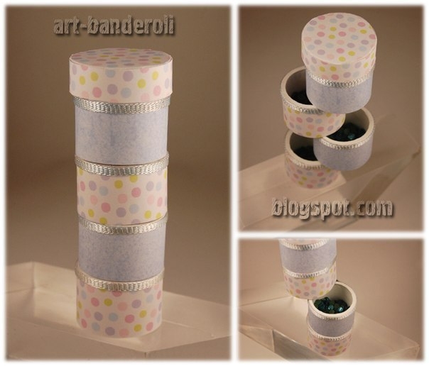 Миникомодик из рулончиков от скотча