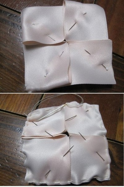 Нежный букет из атласных лент