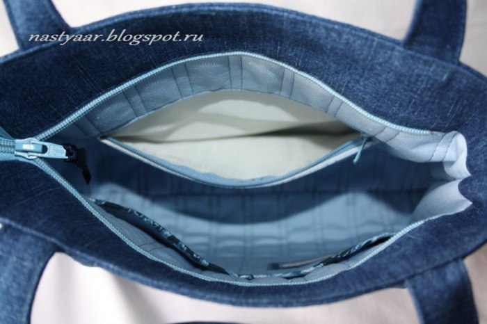 Джинсовая сумка и косметичка. Выкройки.