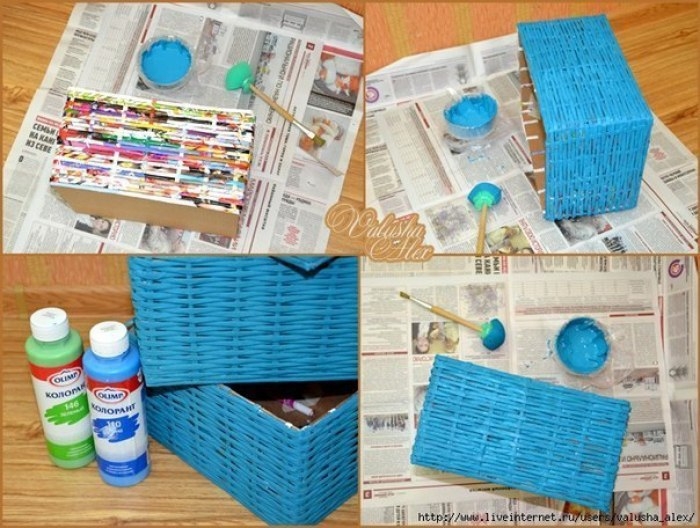 Коробочки-плетенки из газетных трубочек. Мастер-класс.