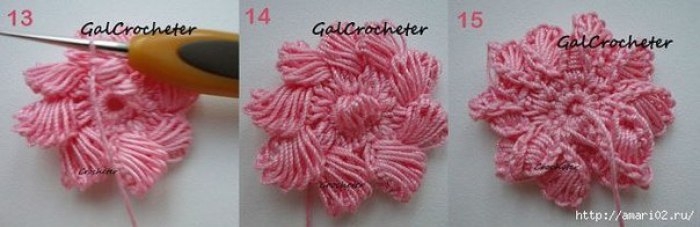 Красивый цветок крючком