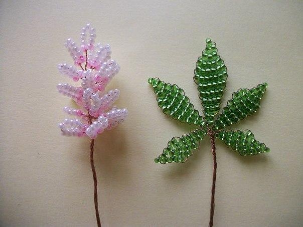 Цветущий каштан из бисера. Цветущий каштан из бисера.