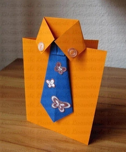 Открытка с галстуком. Мастер-класс.
