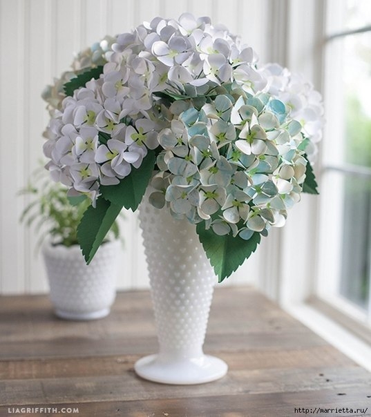 Гортензия из бумаги