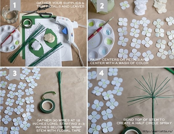 Гортензия из бумаги