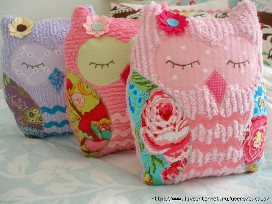 Забавные подушки совушки. Идеи для вдохновения.