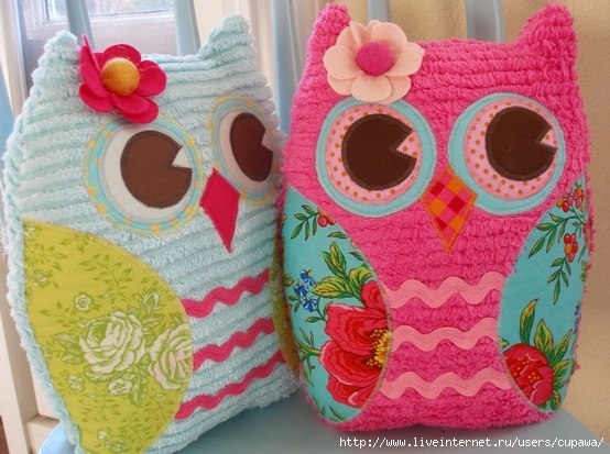 Забавные подушки совушки. Идеи для вдохновения.