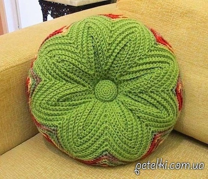 Декоративная подушка крючком.МК. Декоративная подушка крючком.МК.