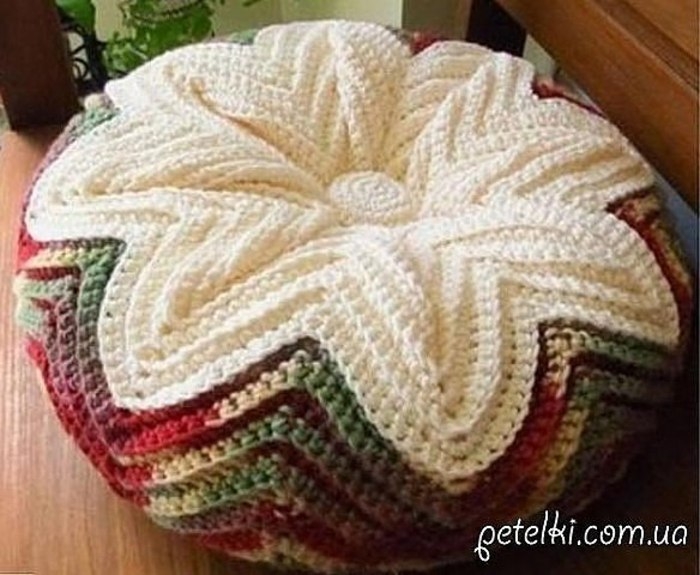 Декоративная подушка крючком.МК. Декоративная подушка крючком.МК.