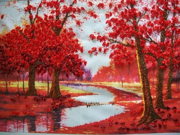 Деревья, вышитые лентами. Просто шикарно..Нет слов