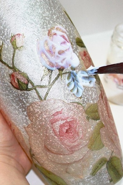 Ваза. Декупаж прозрачным моделирующим гелем