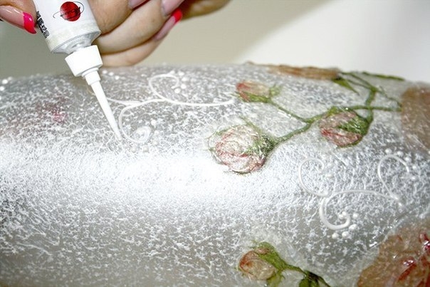 Ваза. Декупаж прозрачным моделирующим гелем