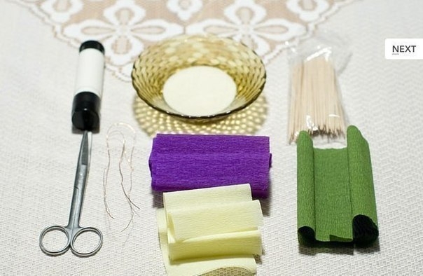 Букетик из гофрированной бумаги