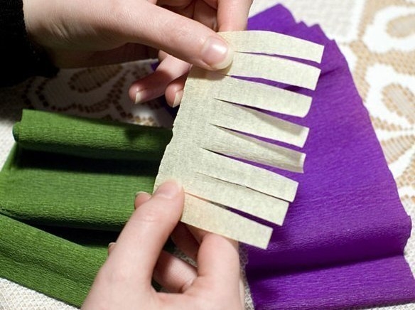 Букетик из гофрированной бумаги