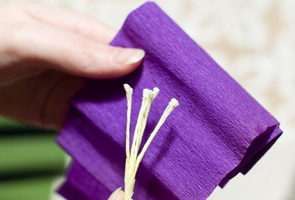 Букетик из гофрированной бумаги