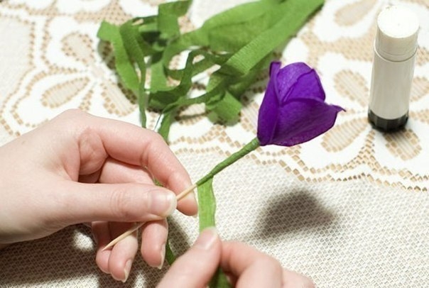 Букетик из гофрированной бумаги