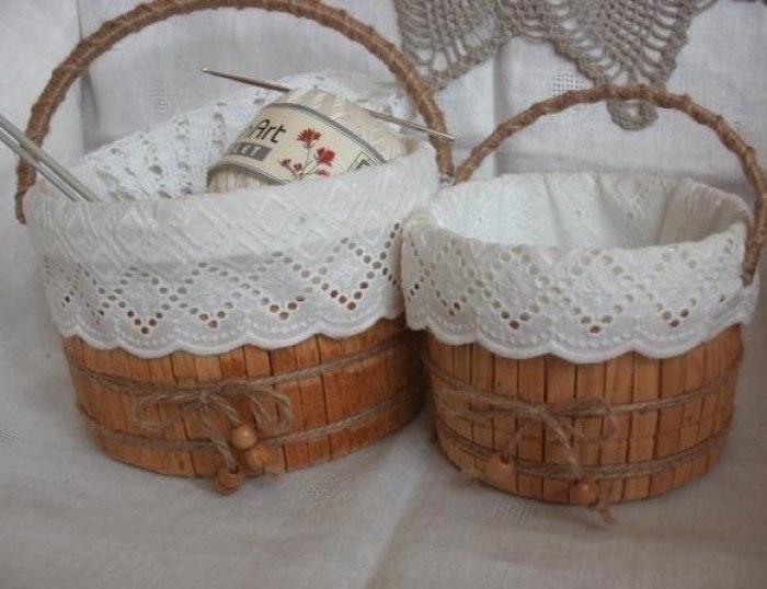 Корзинка из ведерка от майонеза