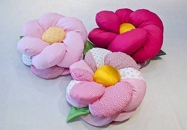 Декоративные подушки в форме цветка. Идеи+выкройка