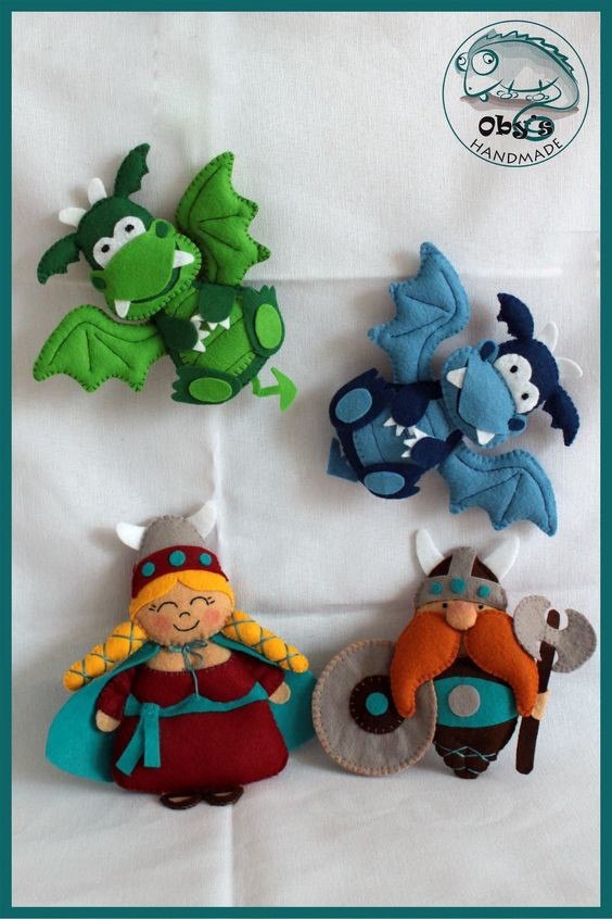 Дракончики из фетра.