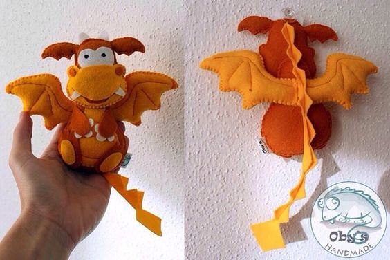 Дракончики из фетра.