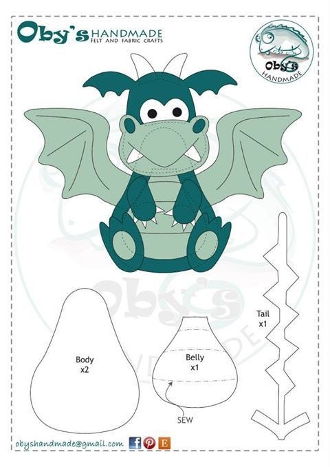 Дракончики из фетра.