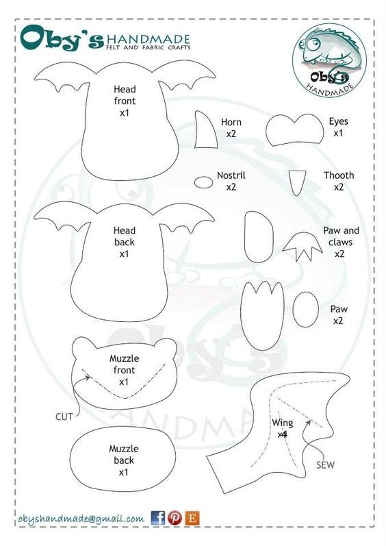 Дракончики из фетра.