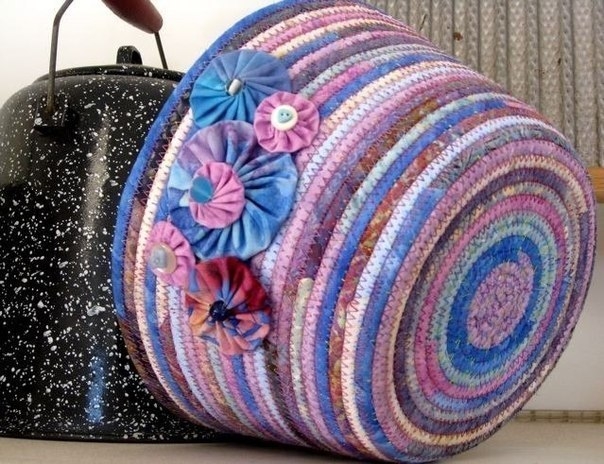 Корзинки и сумочки из лоскутков