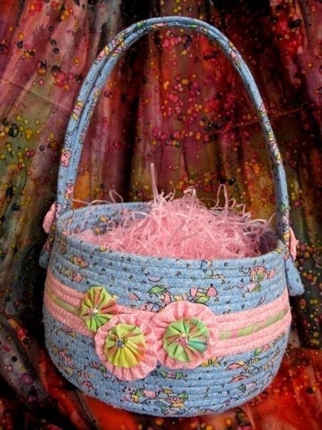 Корзинки и сумочки из лоскутков